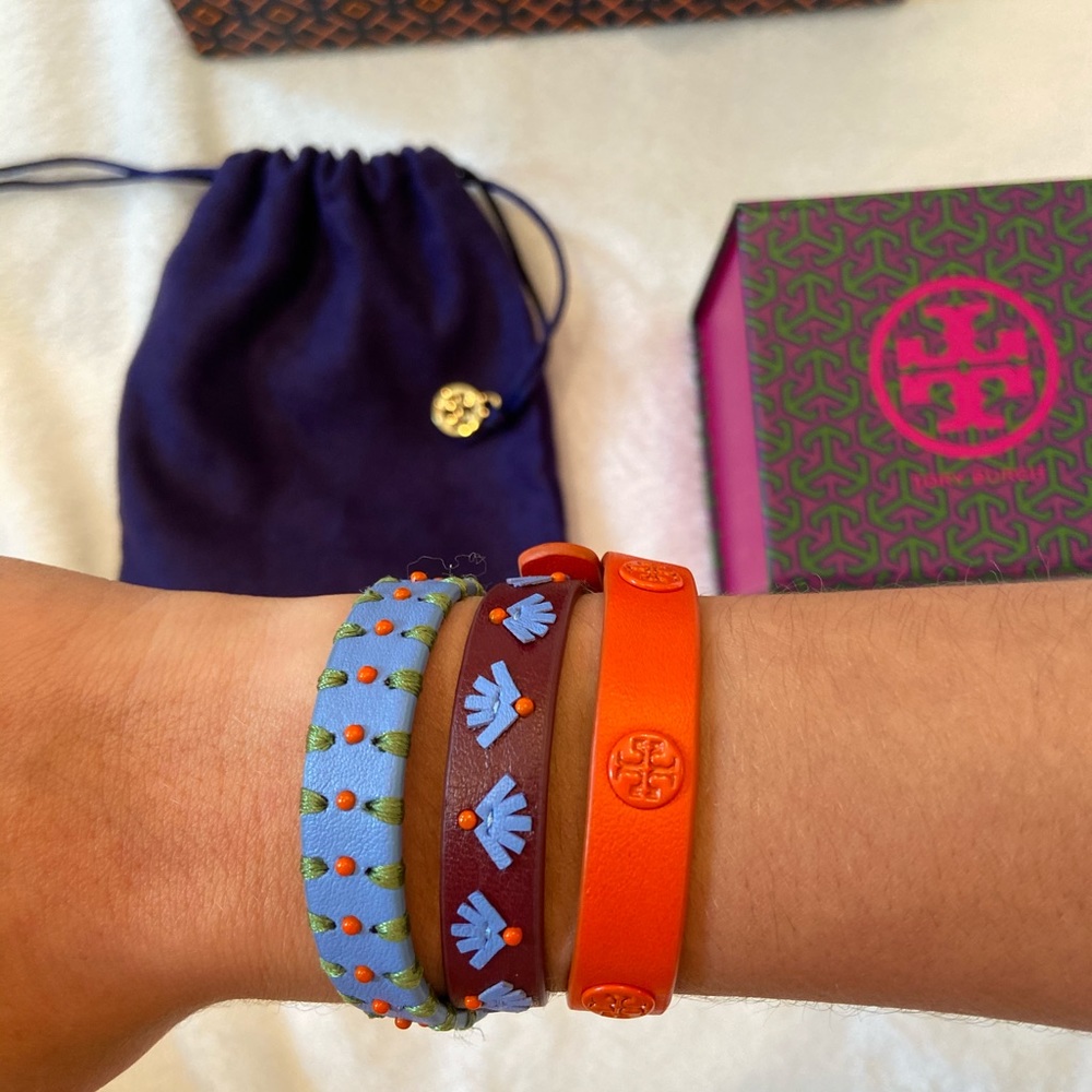 Tory Burch Double-wrap Logo Stud Bracelet